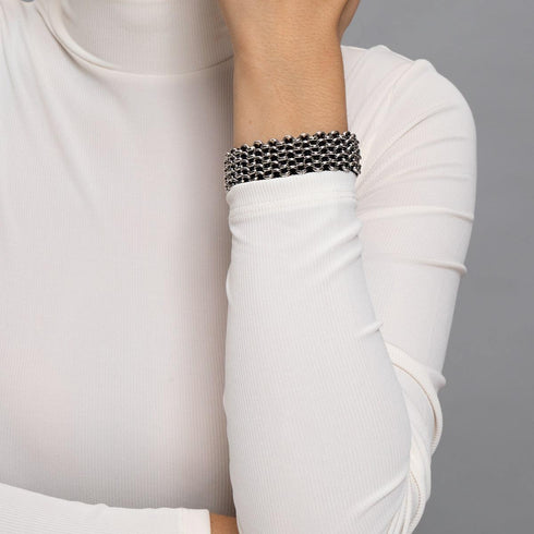 Liens Panda | Bracelet Kismet de luxe | Noir x Argent